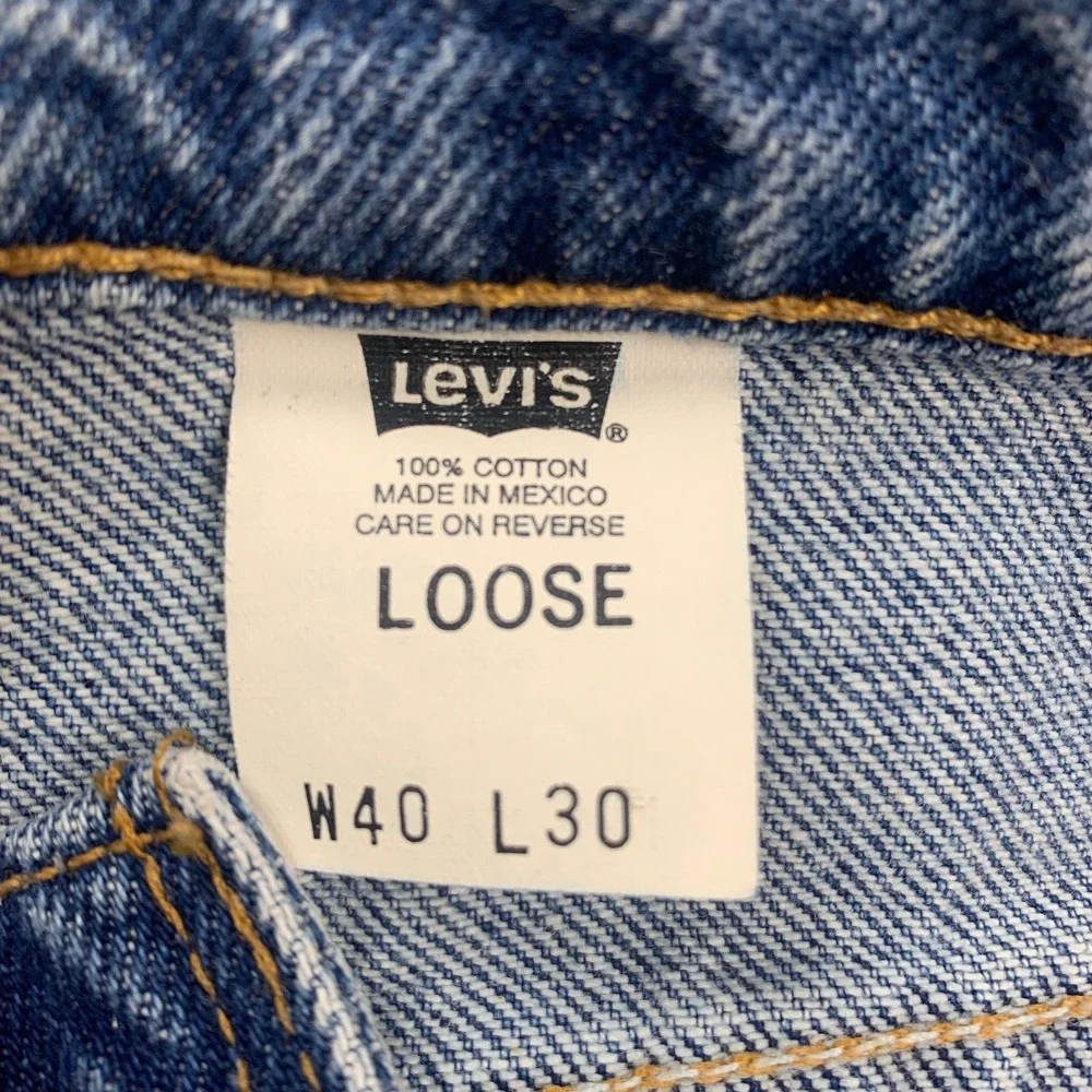 Vintage 1993 Levis 545 Jeans Mens 40x30 Blue Loose Fit Orange‎ Tab Cotton 90s